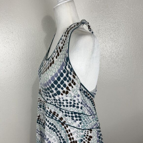Title Nine Dress Women Large Blue Halter Geometric Sleeveless Stretch Active - Picture 11 of 13
